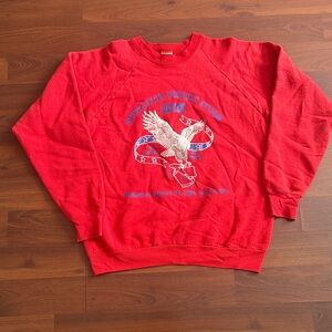 Vintage Fruit of the Loom Red Eagle Graphic Crewneck Sweatshirt
